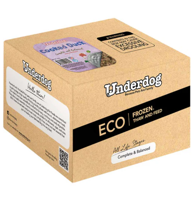 Underdog Cooked Duck Complete & Balanced Frozen Dog Food (1.2kg, 3kg) - Image 3