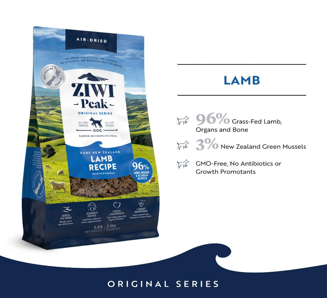 ZiwiPeak Dog Air-Dried Lamb Food (4kg, 2.5kg, 1kg) - Image 3