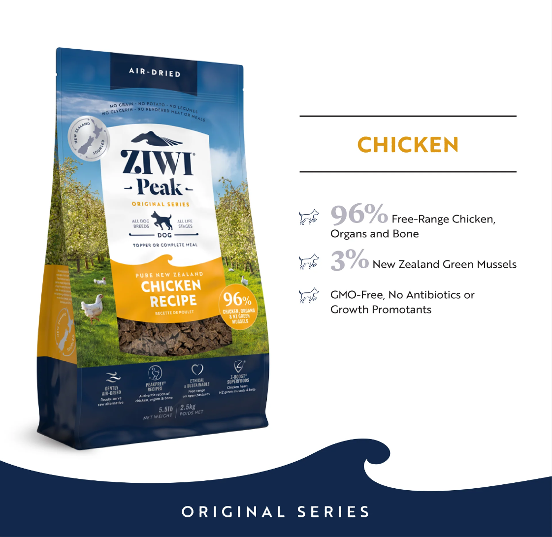 ZiwiPeak Dog Air-Dried Chicken Food (4kg, 2.5kg, 1kg) - Image 3