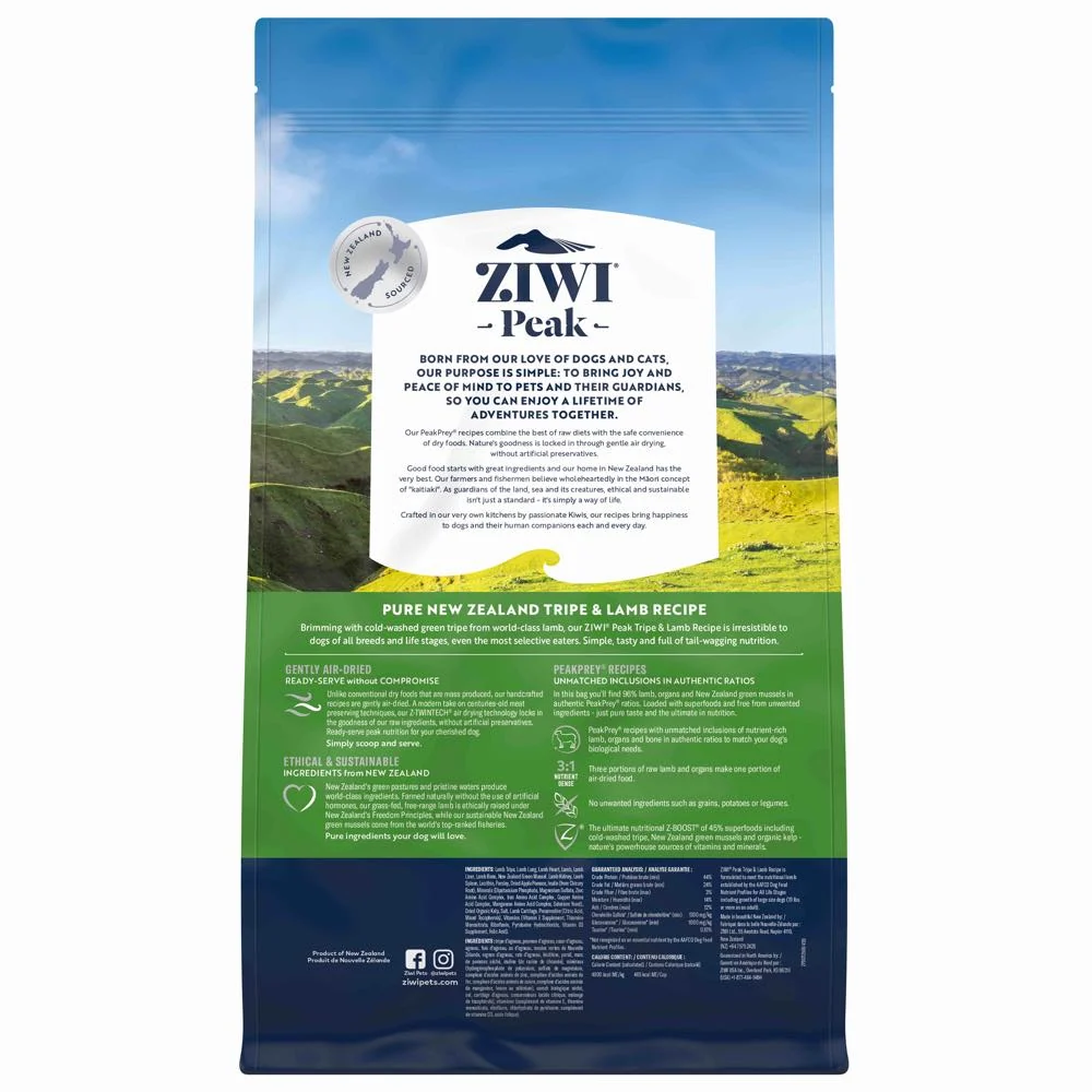 ZiwiPeak Dog Air-Dried Tripe & Lamb Food (2.5kg, 1kg) - Image 3