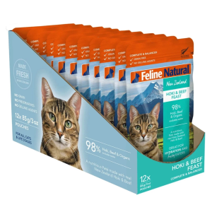 Feline Natural - Beef & Hoki Feast Pouch Cat Food (12pcs/85g)