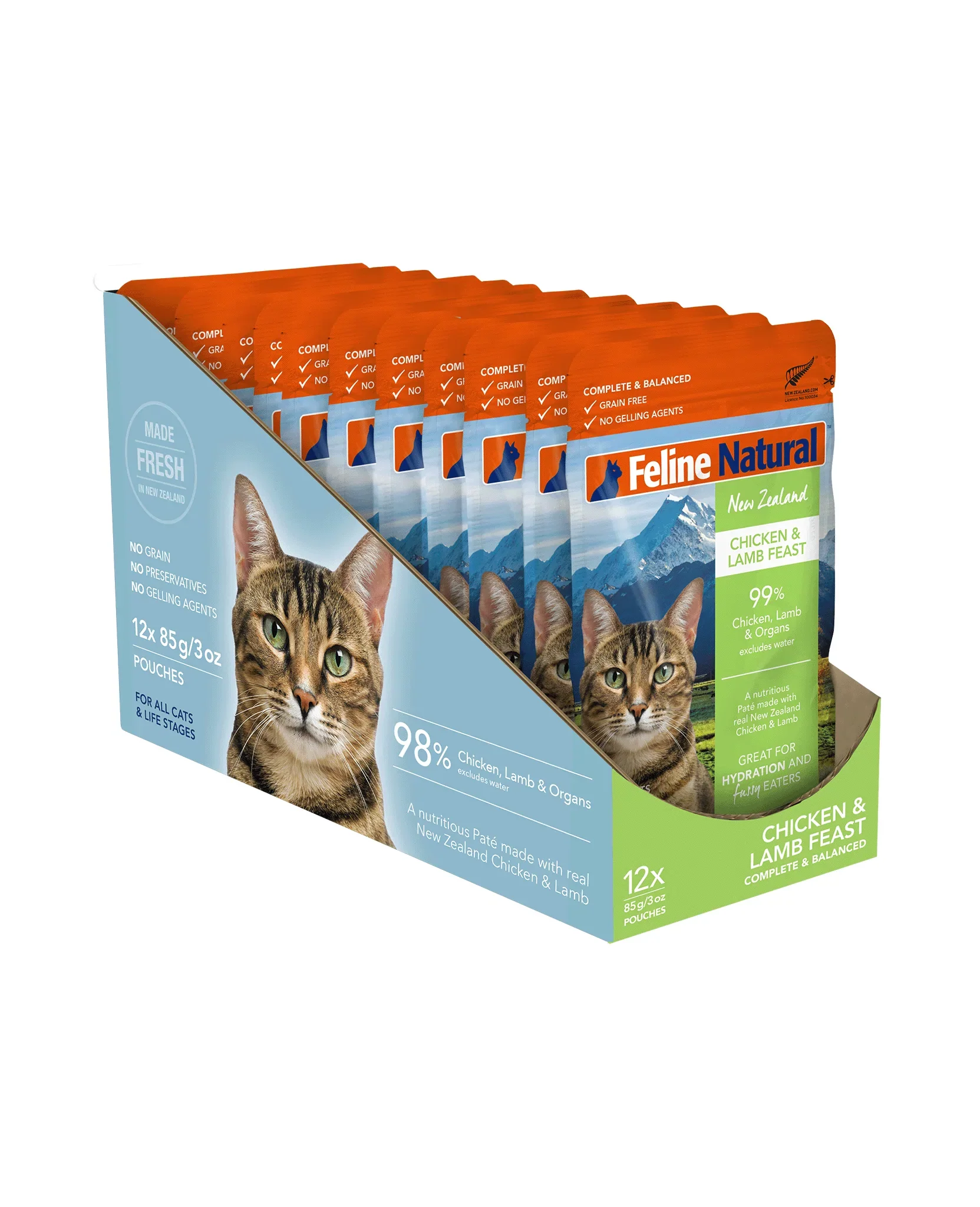 Feline Natural - Chicken & Lamb Feast Pouch Cat Food (12pcs/85g)