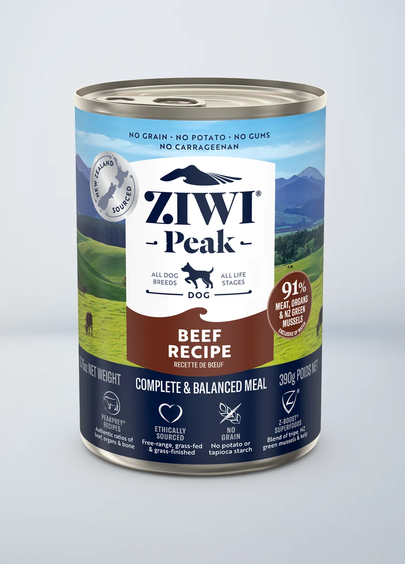Ziwipeak NZ Dog Beef Grain-Free Canned Food (390g X 12 cans)