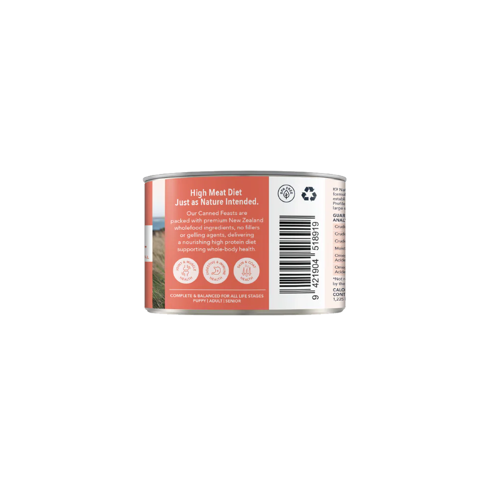 K9 Natural Dog NZ Grass-Fed Lamb & King Salmon Feast Canned (370g/ 12 cans) - Image 6